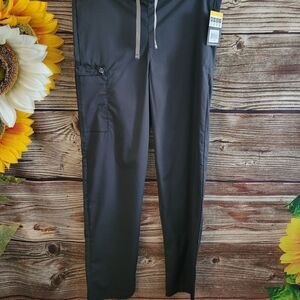Wonder Wink  Work scrub pants Women's small tall dark gray NWT
